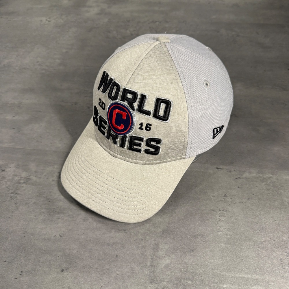 New Era Chicago Cubs 39THIRTY Hat Mens Grey Silver 2016 World Series MLB Cap